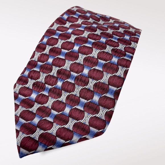 Outline | Maroon Geometric Tie - Picture 1 of 6